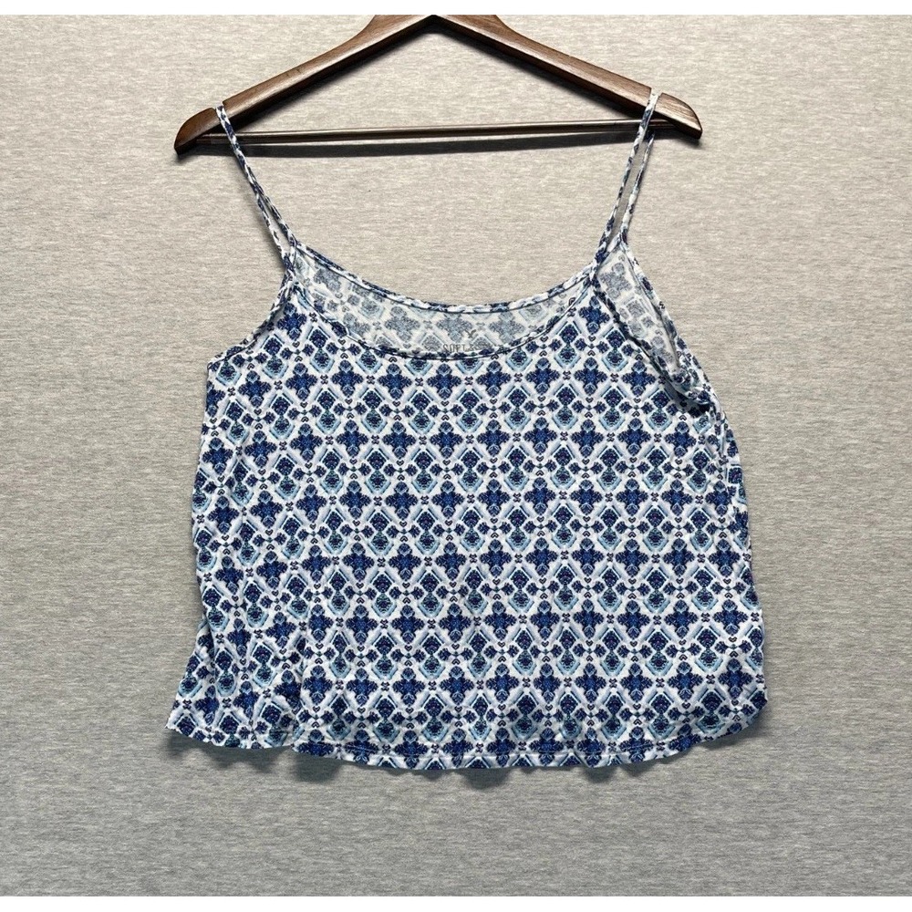 American Eagle Outfitters Soft & Sexy Tank Top Women Medium Blue White Geometric